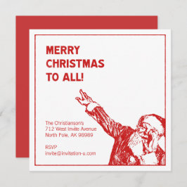 Der Weihnachtsmann sagt: "Frohe Weihnachten für al Einladung