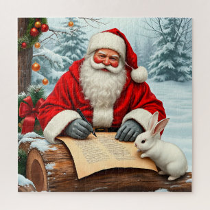 Der Weihnachtsmann schreibt einen Brief in einem S Puzzle