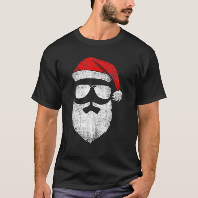 Der Weihnachtsmann sieht eine Sonnenbrille mit Hut T-Shirt (Vorderseite)