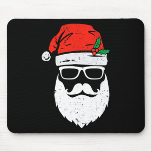 Der Weihnachtsmann sieht mit Hut-Bart-Weihnachten Mousepad