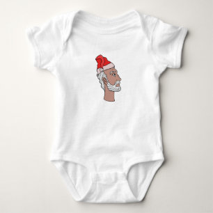 Der Weihnachtsmann sieht nach oben Baby Strampler