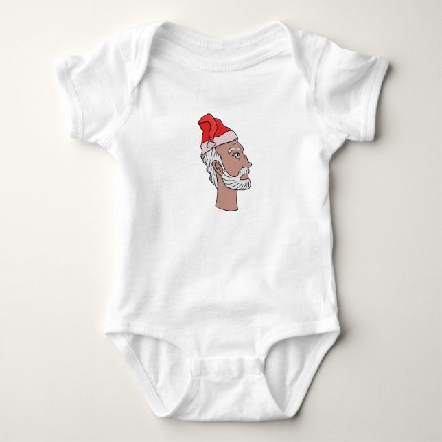 Der Weihnachtsmann sieht nach oben Baby Strampler (Vorderseite)