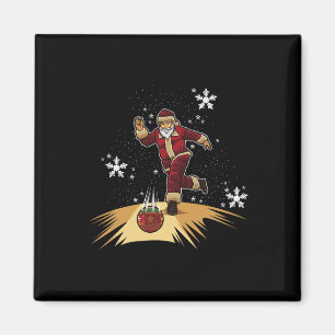 Der Weihnachtsmann spielt Bowling - Weihnachtsgesc Magnet