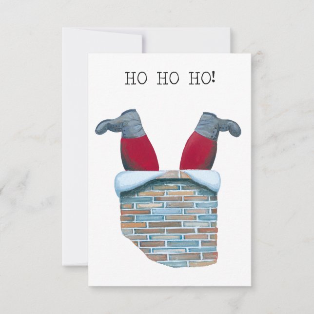 Der Weihnachtsmann steckt in der Kaminkarte fest (Vorderseite)