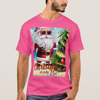 Der Weihnachtsmann trägt eine Sonnenbrille mit ein T-Shirt