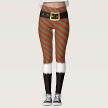 Der Weihnachtsmann trägt Leggings aus roter Baumwo