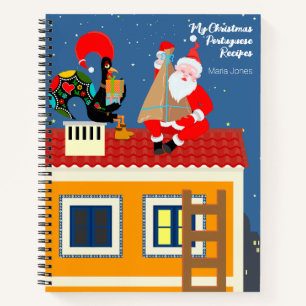 Der Weihnachtsmann trifft auf das portugiesische R Notizbuch