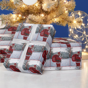 Der Weihnachtsmann Trump vor dem Weißen Haus Geschenkpapier