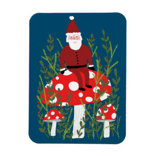 Der Weihnachtsmann über das Magische Pilz Weihnach Magnet