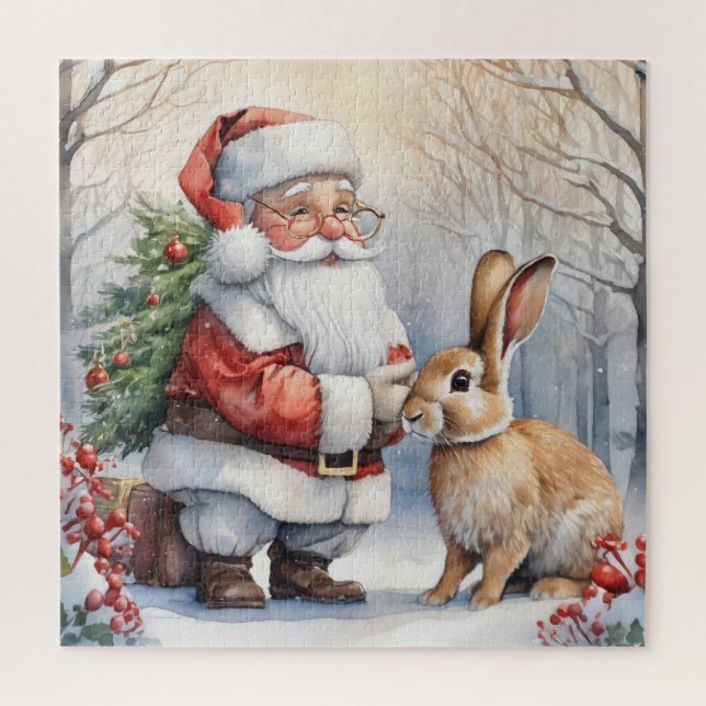 Der Weihnachtsmann und der Hase Puzzle (Vertikal)