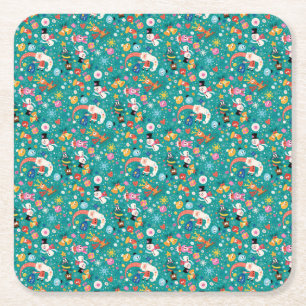 Der Weihnachtsmann und die Freundinnen Muster Rechteckiger Pappuntersetzer