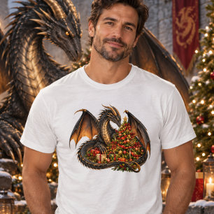 Der Weihnachtsmann und Drachen T-Shirt