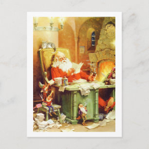 Der Weihnachtsmann und seine Elfen Karo seine List Feiertagspostkarte