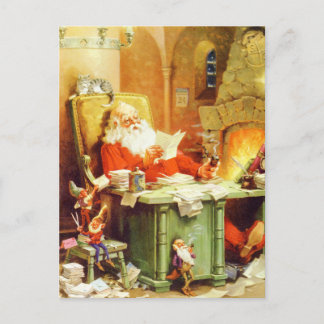 Der Weihnachtsmann und seine Elfen Karo seine List Feiertagspostkarte