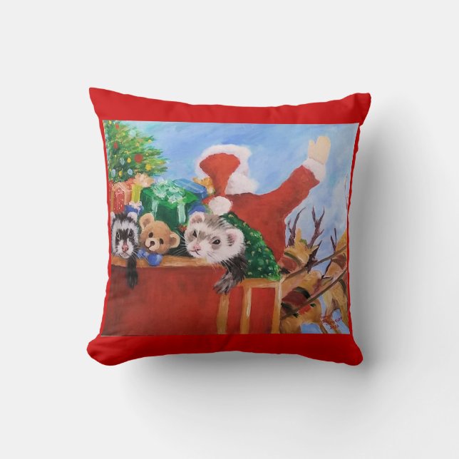 Der Weihnachtsmann und seine Helfer Kissen (Vorderseite)