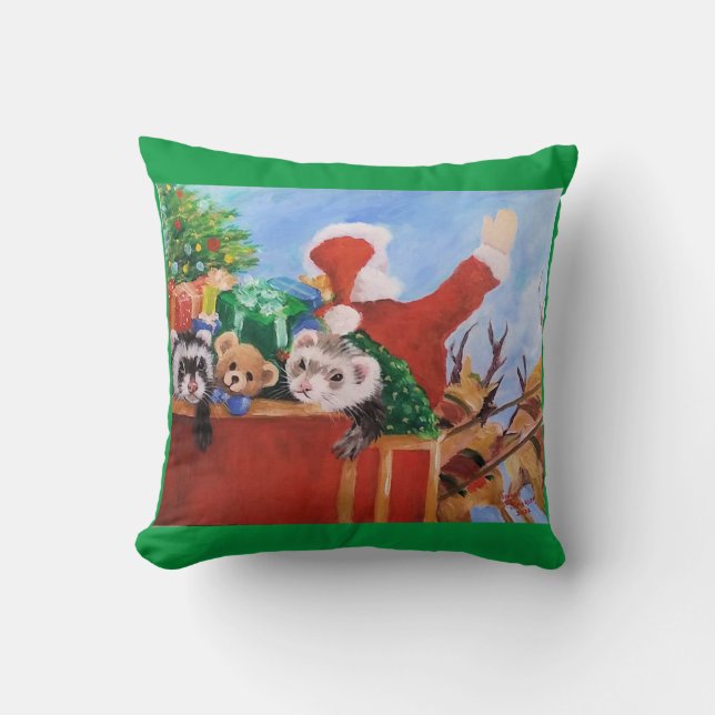 Der Weihnachtsmann und seine Helfer Kissen (Vorderseite)