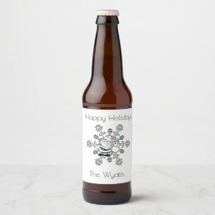 Der Weihnachtsmann und seine Lieblings-Rentierschn Bierflaschenetikett