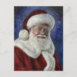 Der Weihnachtsmann unter den Sternen Feiertagspostkarte