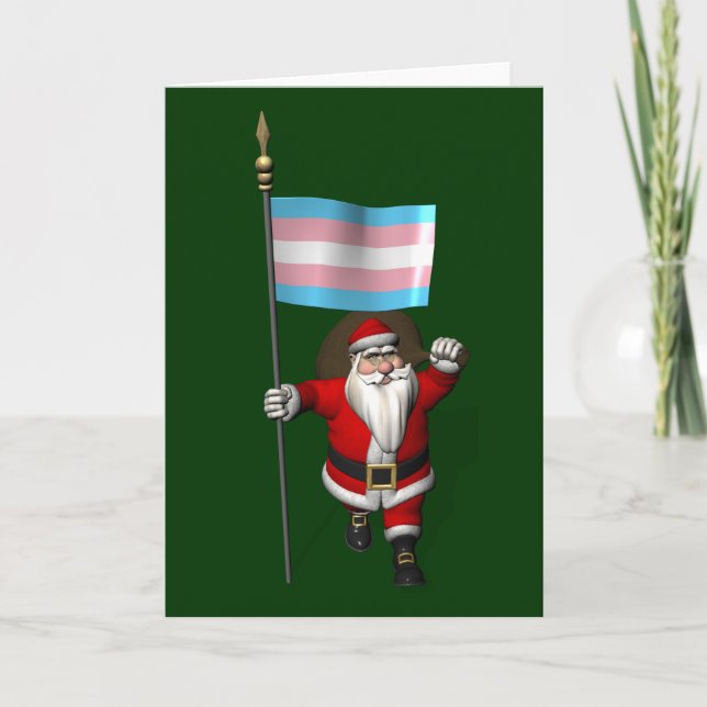 Der Weihnachtsmann unterstützt Transgender Communi Feiertagskarte (Vorderseite)