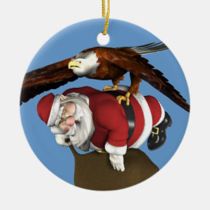 Der Weihnachtsmann von Bald Eagle gefangen Keramik Ornament