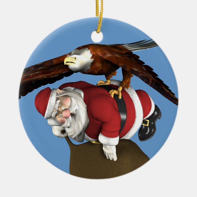 Der Weihnachtsmann von Bald Eagle gefangen Keramik Ornament (Vorne)