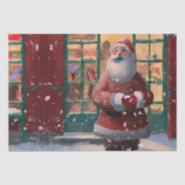 Der Weihnachtsmann vor dem Spielzeugladen Kunst Seidenpapier