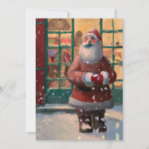 Der Weihnachtsmann vor der Spielzeugshop-AI-Karte