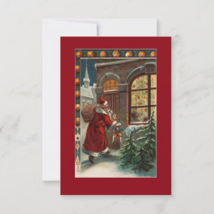 Der Weihnachtsmann vor der Tür Einladung