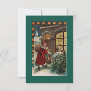 Der Weihnachtsmann vor der Tür Einladung