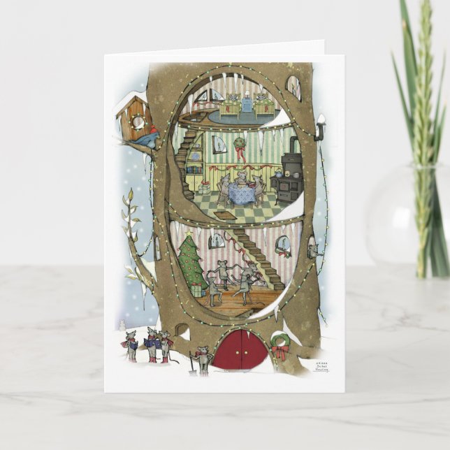 Der Weihnachtsmäusenbaum Karte (Vorderseite)
