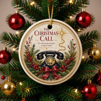 Der Weihnachtsruf in hellen Farben Keramik Ornament
