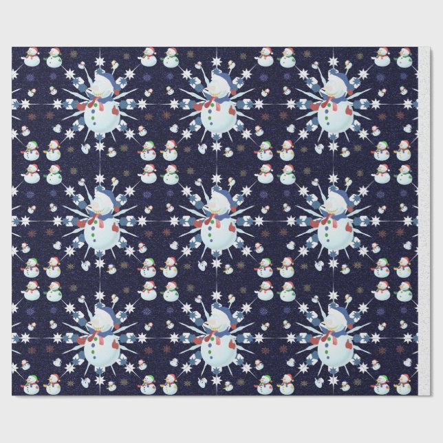 Der Weihnachtsschneemann Glittery - Geschenkpapier (Flach)