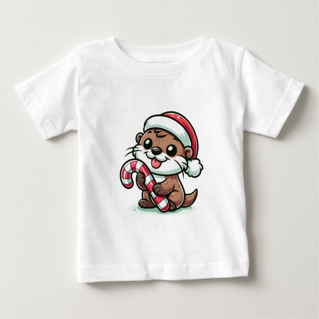 Der Weihnachtstotter-Cartoon Baby T-shirt (Vorderseite)