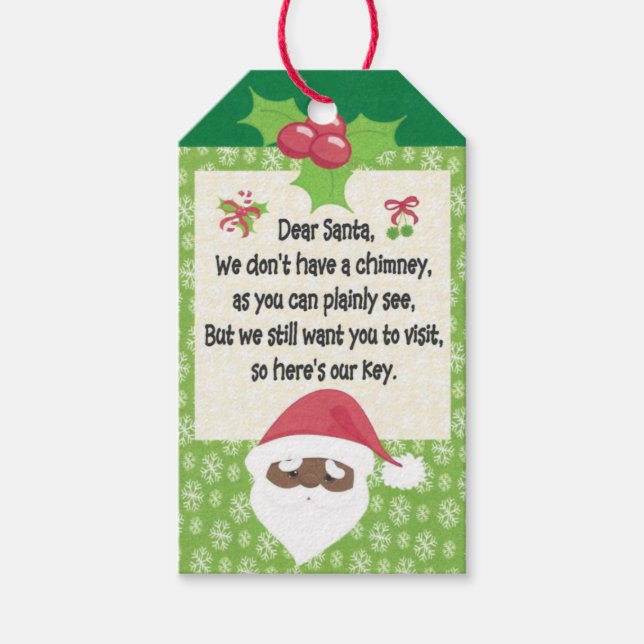 Der Weihnachtszauberschlüssel des afroamerikanisch Geschenkanhänger (Vorderseite)