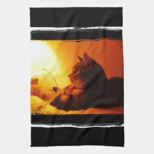 Der Wein-Glas des Indigos Handtuch