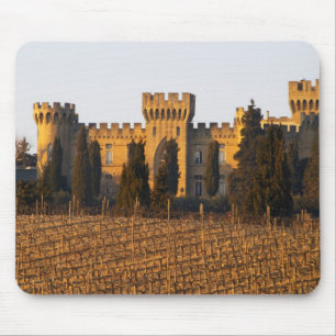 Der Weinberg mit syrah Reben und dem Chateau Mousepad