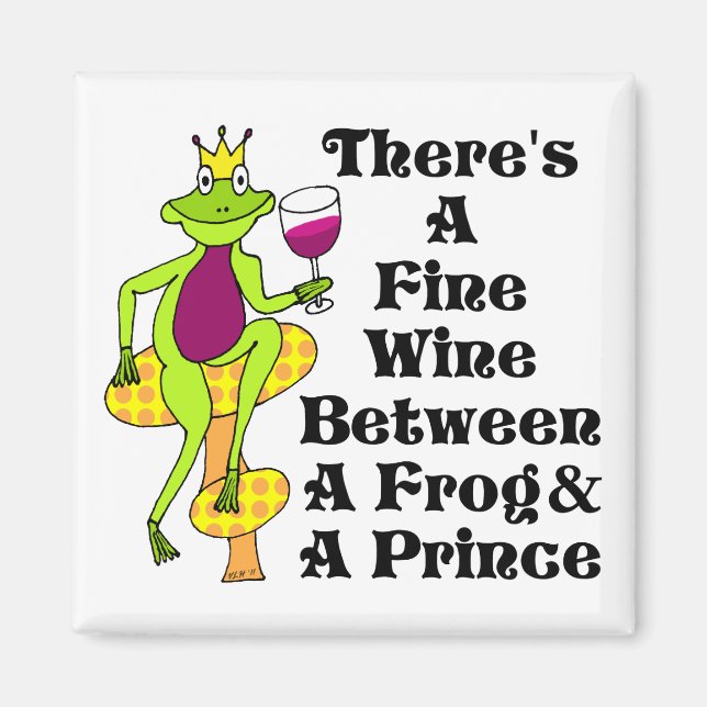 Der WeinPrinz "Fine Wine between Frog & Prince" Magnet (Vorne)