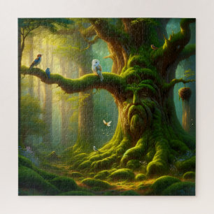 Der weise alte Baum des verzauberten Waldes Puzzle