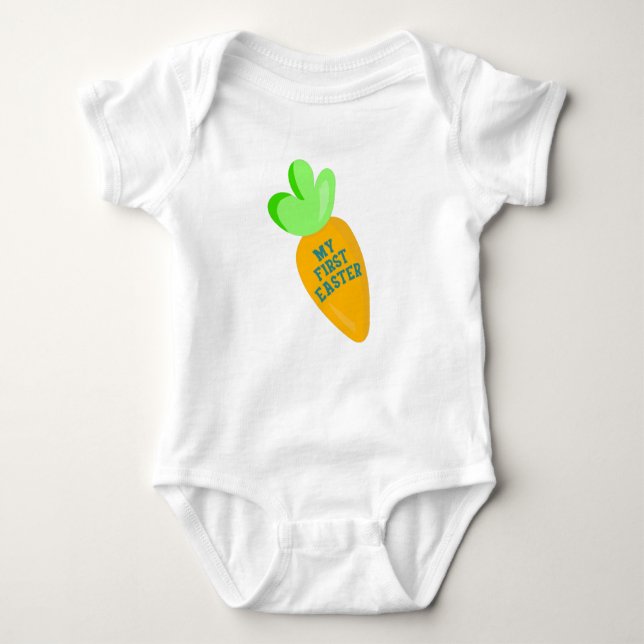 Der weiße Baby-Bodysuit meines ersten Osterjungen Baby Strampler (Vorderseite)