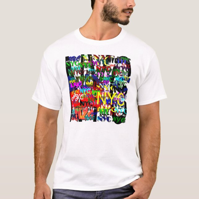 Der weiße große grundlegende T - Shirt der NYC (Vorderseite)