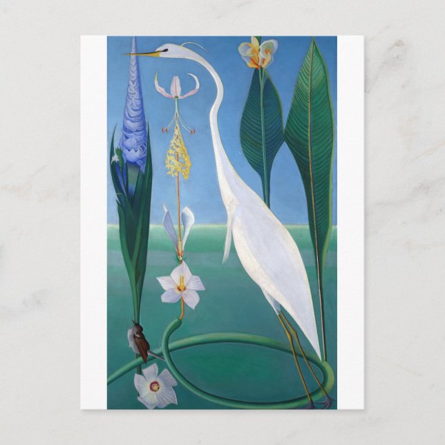 Der weiße Heron von Joseph Stella Postkarte (Vorderseite)