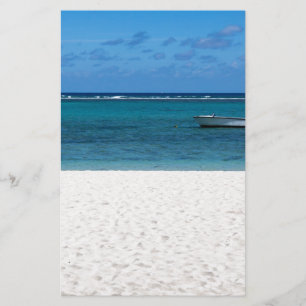 Der weiße Sandstrand von Flic en Flac Mauritius li Briefpapier