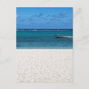 Der weiße Sandstrand von Flic en Flac Mauritius li Postkarte