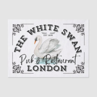 Der weiße Schwan - das Zeichen des Pubs Seidenpapier
