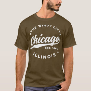 Der weiße Text der Windy City Chicago T-Shirt