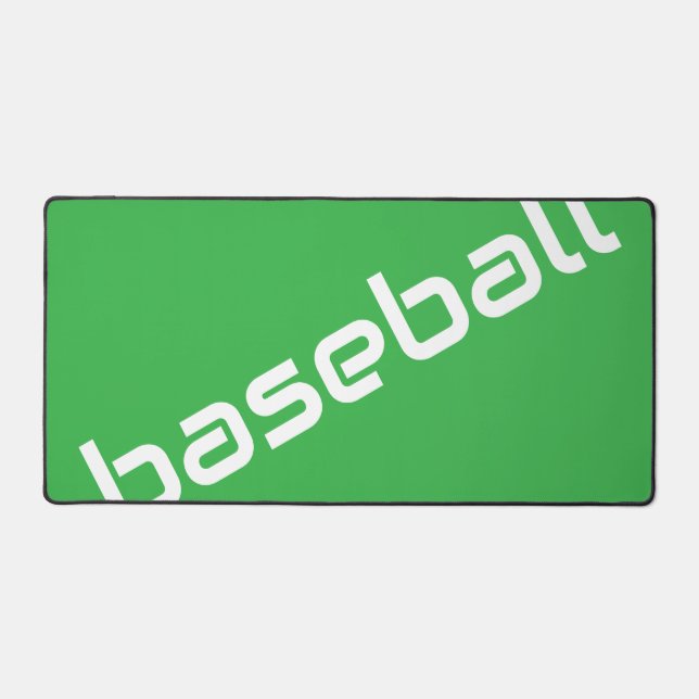 Der weiße Text des SOFTBALL-Fuchs auf hellgrün Schreibtischunterlage (Vorderseite)