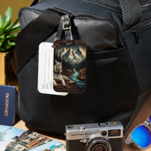 Der weiße Tigertraum der Berge Gepäckanhänger