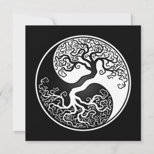 Der weiße und schwarze Baum des Lebens Yin Yang