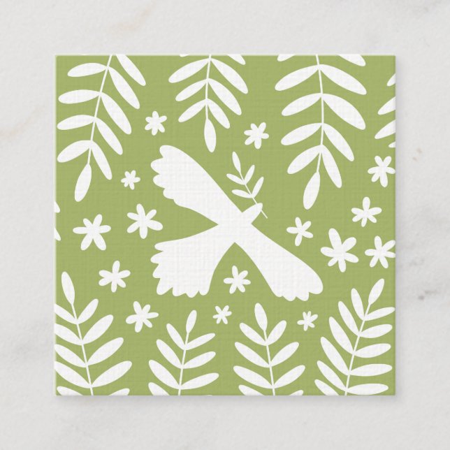 Der weiße Vogel Quadratische Visitenkarte (Vorderseite)