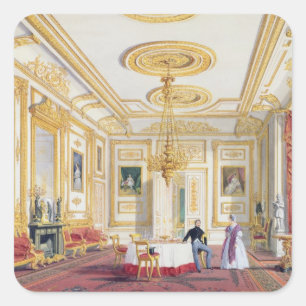 Der weiße Zeichnend Saal des Windsor Castle (Farbe Quadratischer Aufkleber
